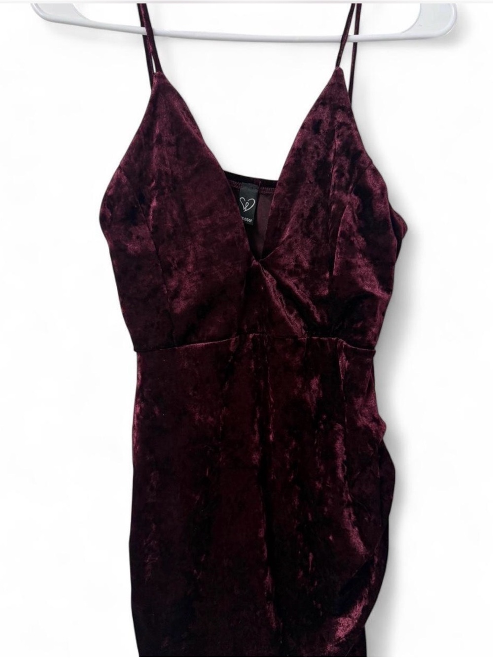 Windsor Velvet Burgundy Spaghetti Strap Women’s Bodycon